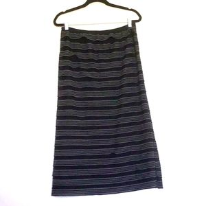 Zashi midi striped skirt gray size L